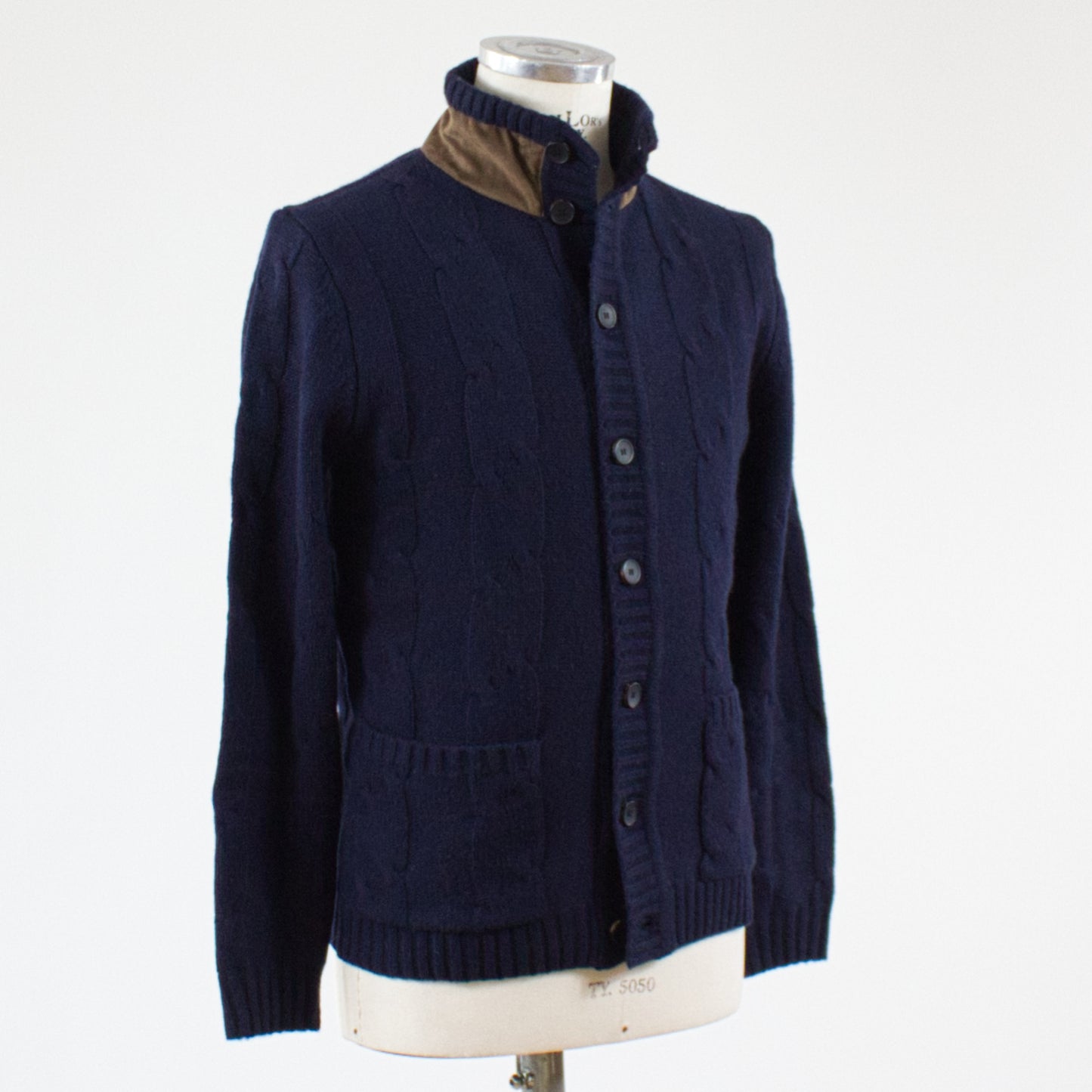 Less Worries Kabelstickad kofta, Navy