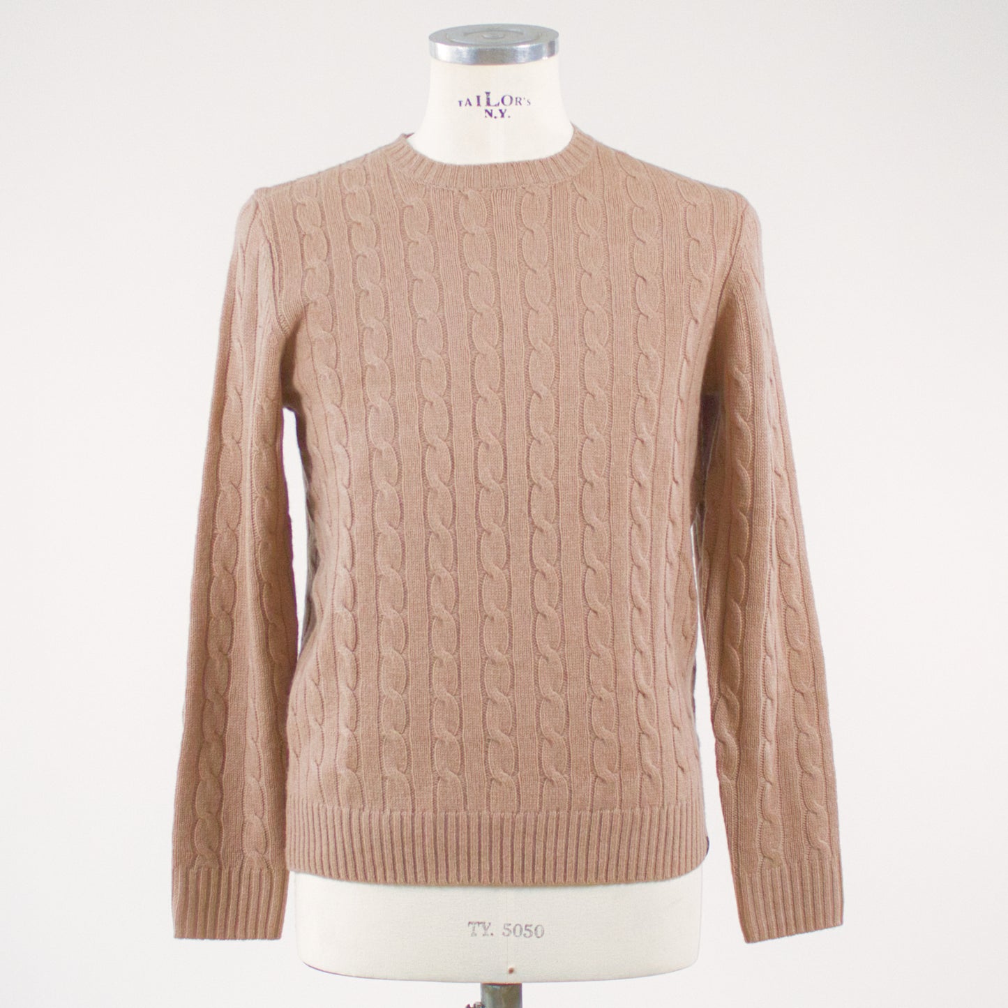 Less Worries Kabelstickad tröja, Beige