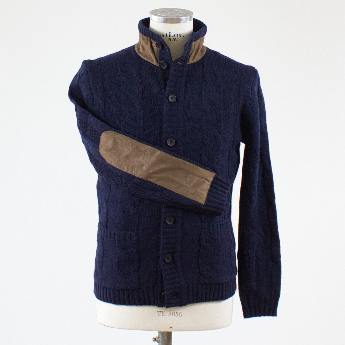 Less Worries Kabelstickad kofta, Navy