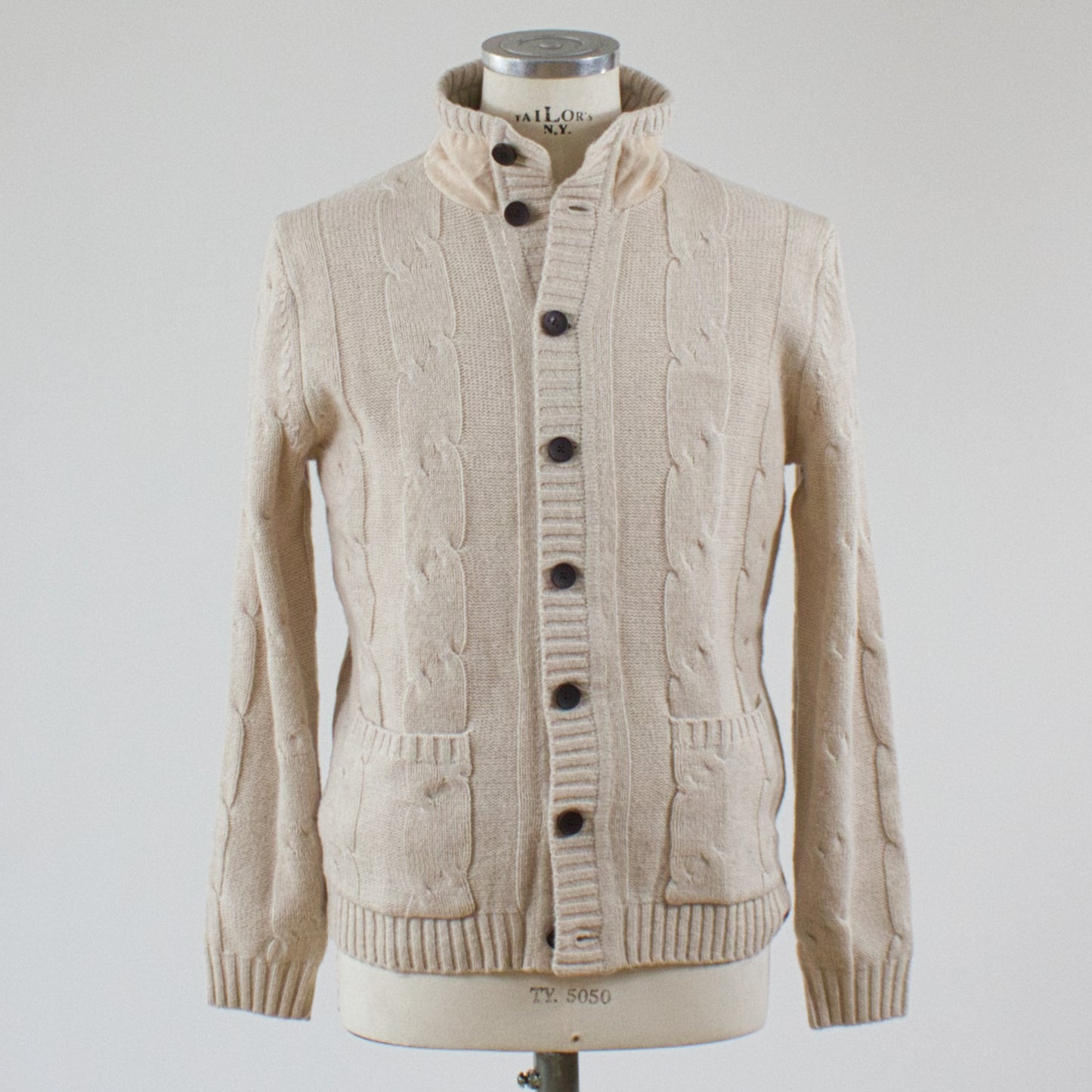 Less Worries Kabelstickad kofta, Offwhite