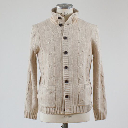 Less Worries Kabelstickad kofta, Offwhite