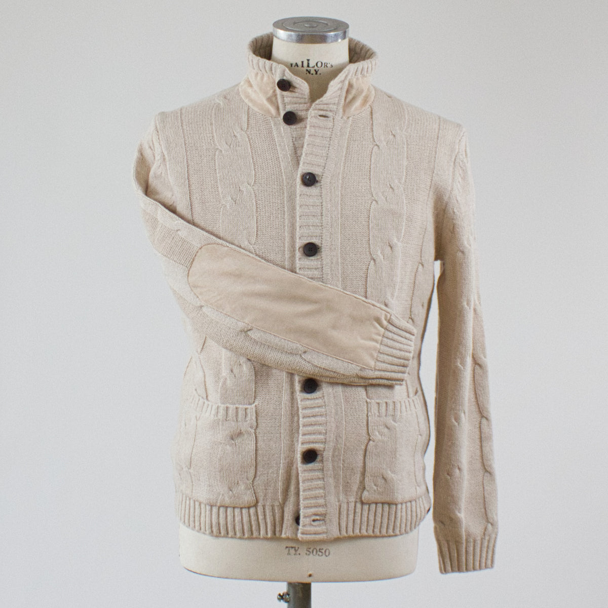 Less Worries Kabelstickad kofta, Offwhite
