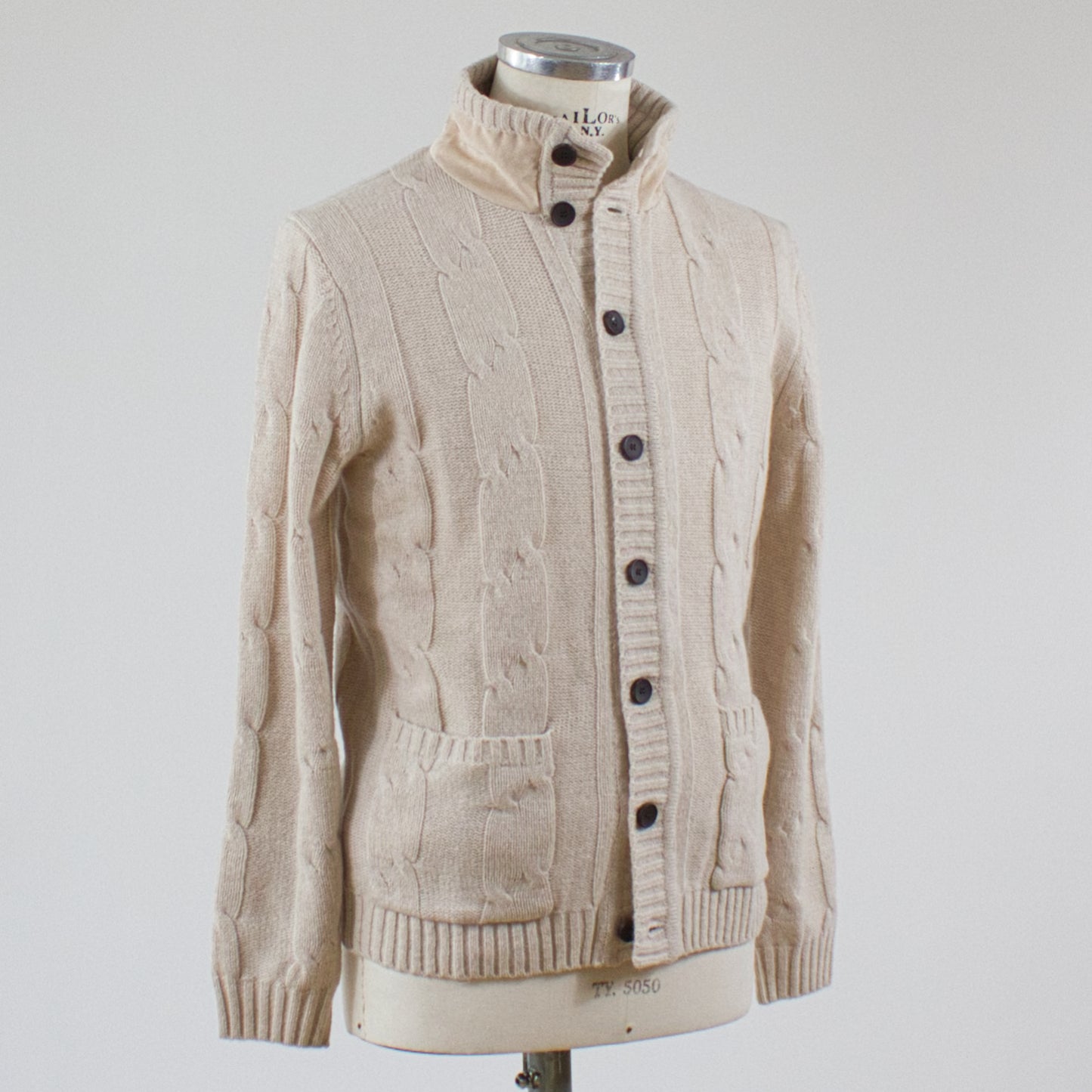 Less Worries Kabelstickad kofta, Offwhite