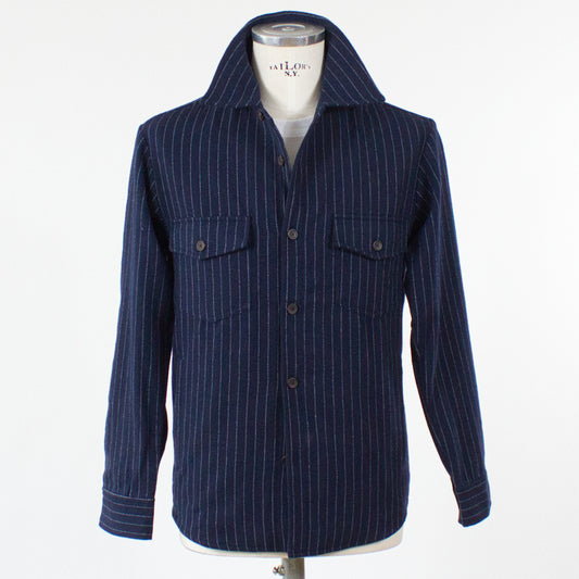 Less Worries Overshirt i Pinstripe, Blå